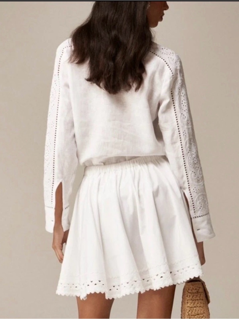 NWOT J.Crew White Cotton Poplin Rickrack Mini Skirt - Size S